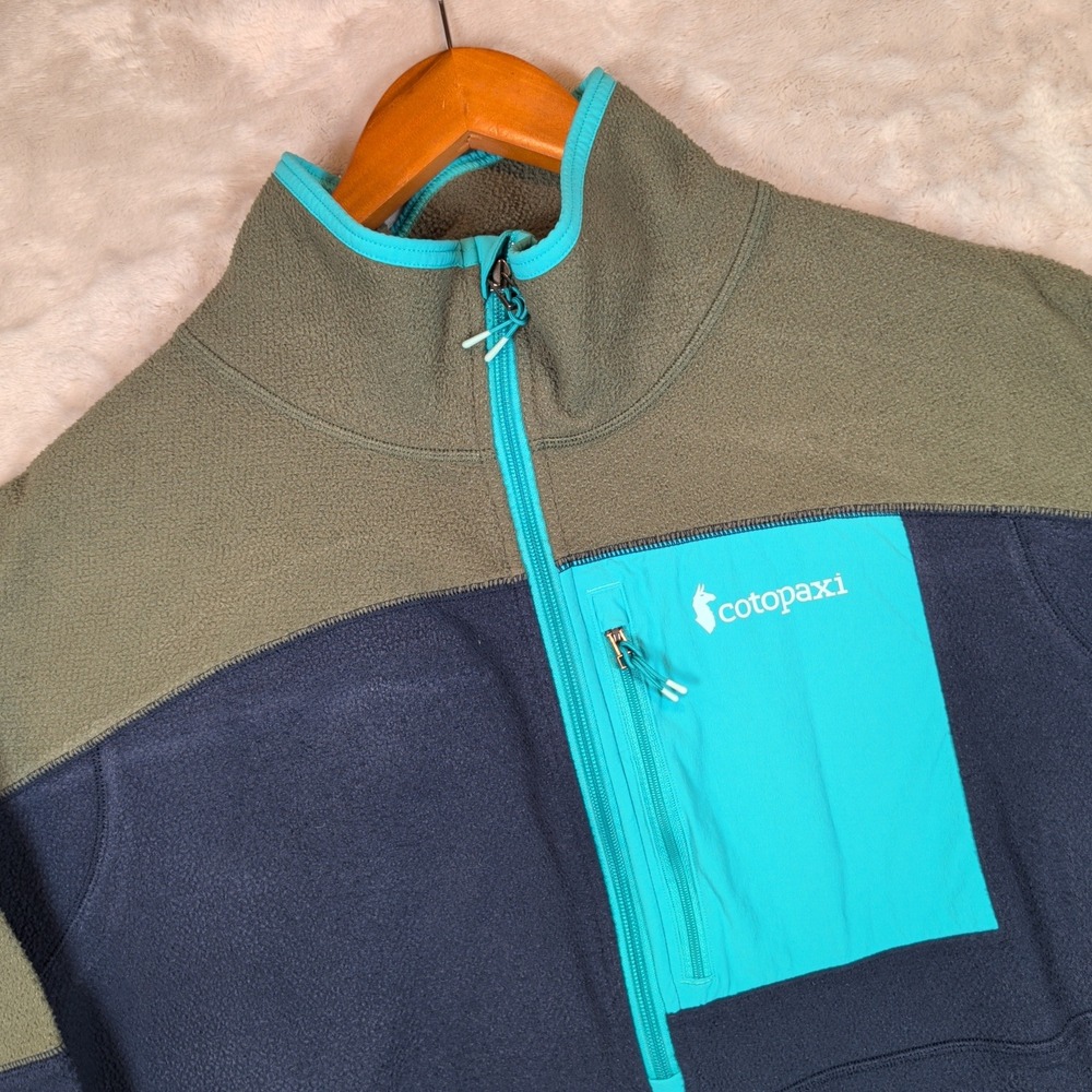 Cotopaxi Half Zip Fleece Pullover Mens L Blue Olive Abrazo Hiking Gorpcore